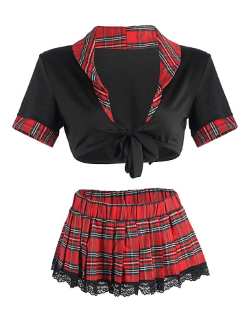 INTIMAX Kostium w kolorze czerwono-czarnym ze wzorem