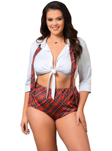 INTIMAX 2-delig kostuum wit/rood