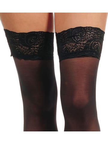 INTIMAX Pończochy samonośne "Monica" w kolorze czarnym