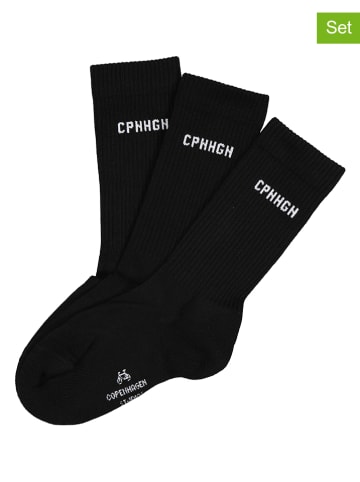 Copenhagen Studios 3er-Set: Tennissocken in Schwarz