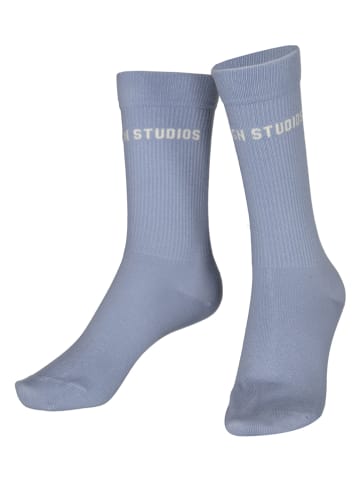 Copenhagen Studios 2er-Set: Tennissocken in Weiß/ Hellblau