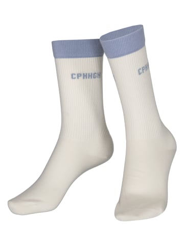 Copenhagen Studios 2er-Set: Tennissocken in Weiß/ Hellblau