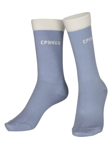 Copenhagen Studios 2er-Set: Tennissocken in Weiß/ Hellblau