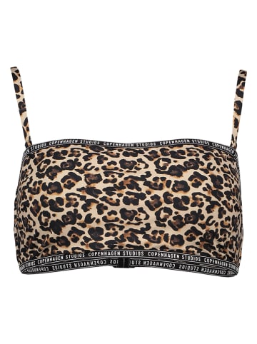 Copenhagen Studios Biustonosz bikini w kolorze czarno-beżowym