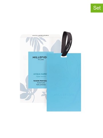 Millefiori Milano 3er-Set: Duftanhänger "Acqua Marina" - (B)10 x (H)15,5 cm