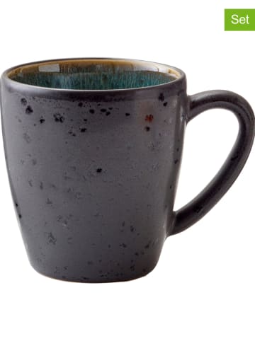 Bitz 6er-Set: Tassen in Grün/ Schwarz - 190 ml