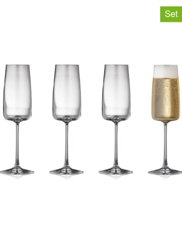 Lyngby Glas 4er-Set: Champagnergläser "Zero" - 300 ml