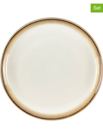 Bitz 6er-Set: Brotteller "Gastro" in Grau/ Creme - Ø 17 cm