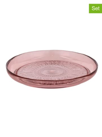 Bitz 6er-Set: Speiseteller "Kusintha" in Pink - Ø 25 cm