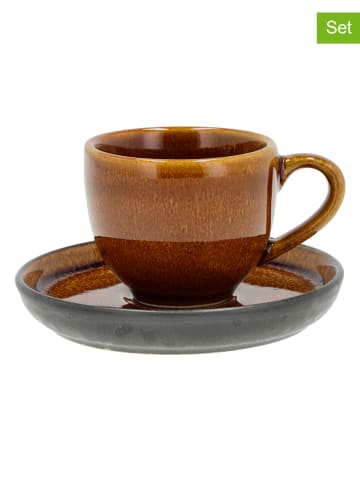 Bitz Filiżanki (6 szt.) w kolorze czarno-brązowym do espresso - 70 ml