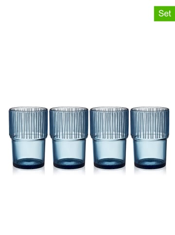 Lyngby Glas Szklanki "Kusintha" w kolorze niebieskim do kawy - 380 ml