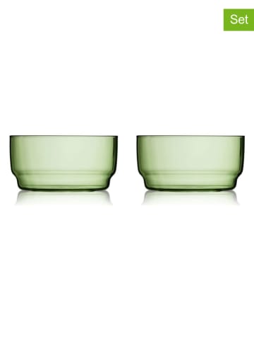 Lyngby Glas Miski (2 szt.) "Torino" w kolorze zielonym - Ø 12 cm