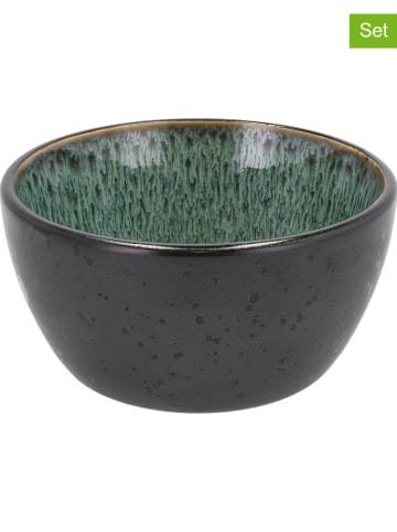 Bitz 4-delige set: mueslikommen groen/zwart - Ø 12,5 cm