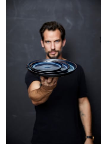 Bitz 6-delige set: dessertborden "Gastro" donkerblauw/zwart - Ø 21 cm