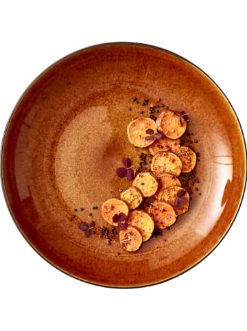 Bitz Serveerbord amberkleurig/zwart - Ø 40 cm