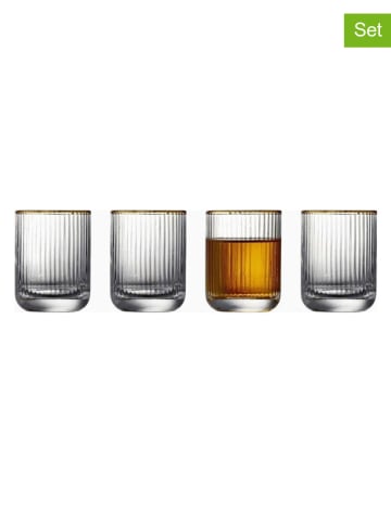 Bitz 6-delige set: glazen "Palermo" transparant/goudkleurig - 60 ml