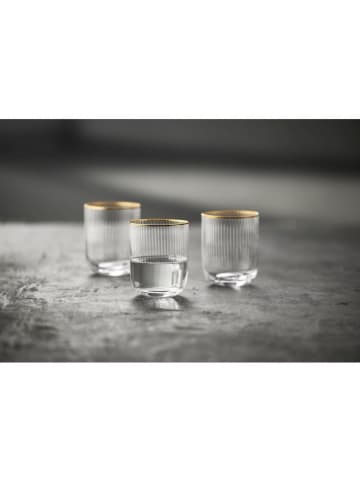 Bitz 6-delige set: glazen "Palermo" transparant/goudkleurig - 60 ml