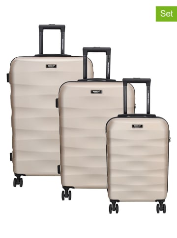 Beagles Walizki (3 szt.) w kolorze beżowym