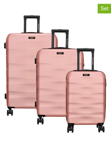 Beagles Walizki (3 szt.) w kolorze jasnoróżowym