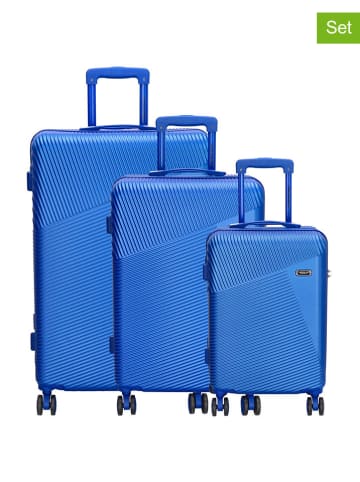 Beagles 3tlg. Hardcase-Trolleyset "Beagles" in Blau