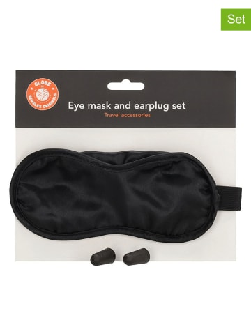 Beagles 2tlg. Reiseset: Augenmaske und Ohrstöpsel in Schwarz