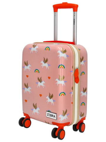 ZEBRA Walizka w kolorze jasnoróżowym ze wzorem - 32 x 46 x 22 cm