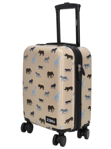 ZEBRA Hardcase-Trolley in Beige/ Schwarz/ Blau - (B)32 x (H)46 x (T)22 cm