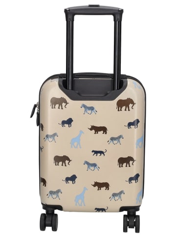 ZEBRA Hardcase-Trolley in Beige/ Schwarz/ Blau - (B)32 x (H)46 x (T)22 cm