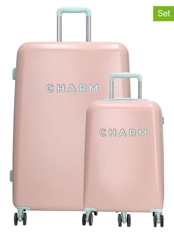 Charm Walizki (2 szt.) w kolorze jasnoróżowym