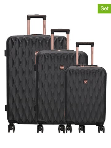 Charm 3tlg. Hardcase-Trolleyset in Schwarz