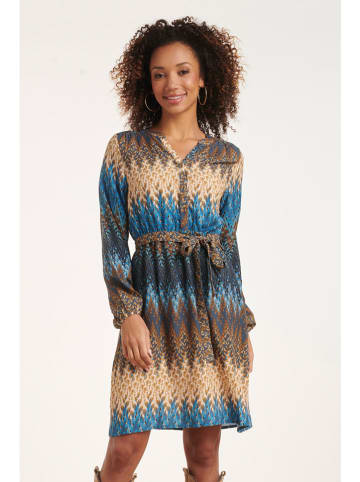 Smashed Lemon Kleid in Beige/ Blau