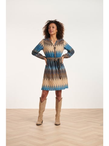 Smashed Lemon Kleid in Beige/ Blau