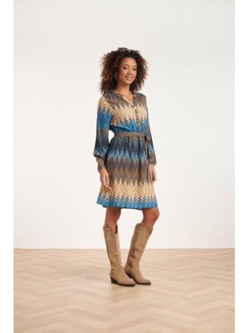 Smashed Lemon Kleid in Beige/ Blau