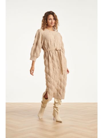 Smashed Lemon Sukienka dzianinowa w kolorze beżowym