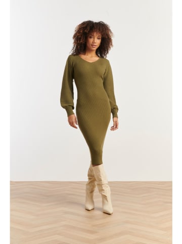 Smashed Lemon Strickkleid in Khaki