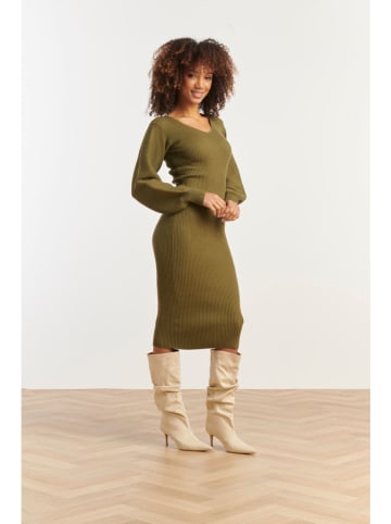 Smashed Lemon Strickkleid in Khaki