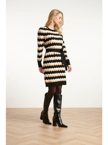 Smashed Lemon Sukienka dzianinowa w kolorze beżowo-czarnym
