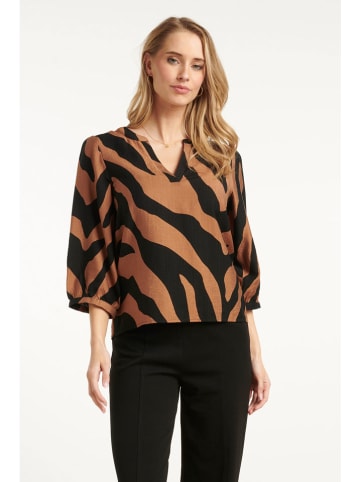 Smashed Lemon Bluse in Hellbraun/ Schwarz