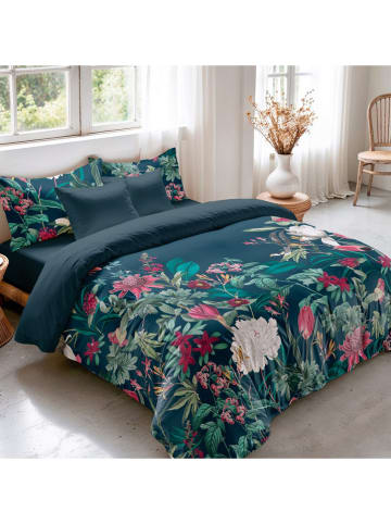 ethere Perkal dekbedovertrek ''Patagonia'' petrol