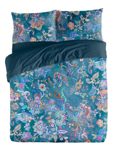 ethere Perkal dekbedovertrek ''Nordic'' donkerblauw