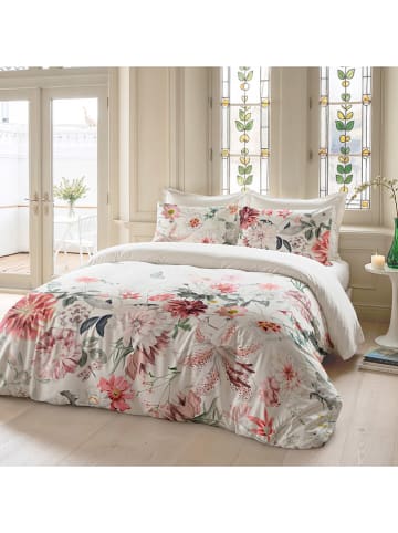 ethere Perkal-Bettbezug "Alur" in Weiß/ Rosa