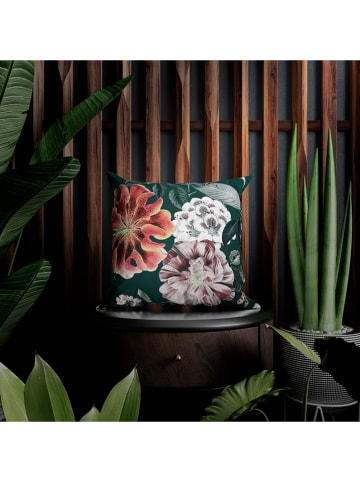 ethere Perkal-Kissenbezug "Alur" in Grün/ Rosa