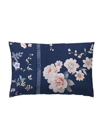 ethere Perkalowa poszewka "Yuri" w kolorze jasnoróżowo-granatowym na poduszkę