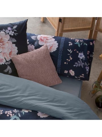 ethere Perkal-Kissenbezug "Yuri" in Dunkelblau/ Rosa