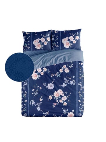 ethere Perkalowa poszwa "Yuri" w kolorze granatowym na kołdrę