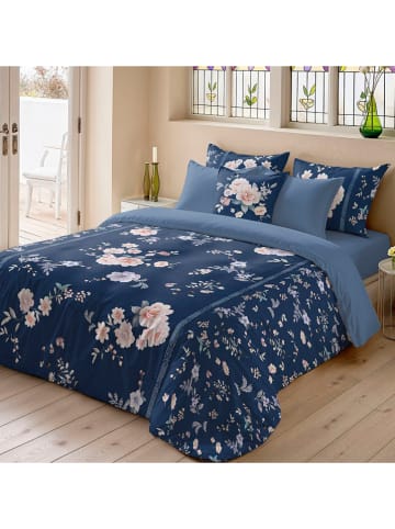 ethere Perkal-Bettbezug "Yuri" in Dunkelblau/ Rosa