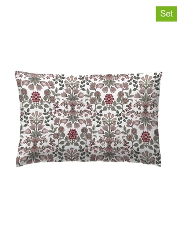ethere 2-delige set: perkal kussenslopen "Milara" wit/lichtroze