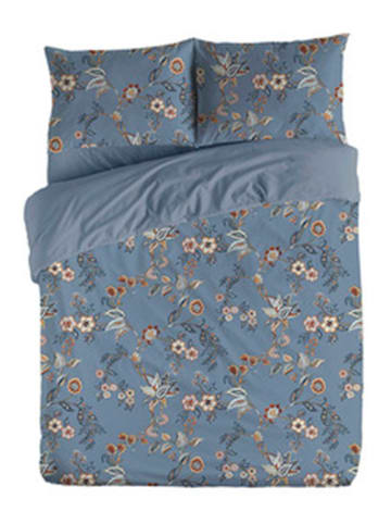 Monsun Perkalowa poszwa "Goa" w kolorze niebieskim na kołdrę