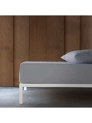 Monsun Perkal hoeslaken "Sakura" grijs