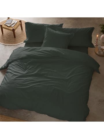 Monsun Perkal dekbedovertrek "Sakura" groen